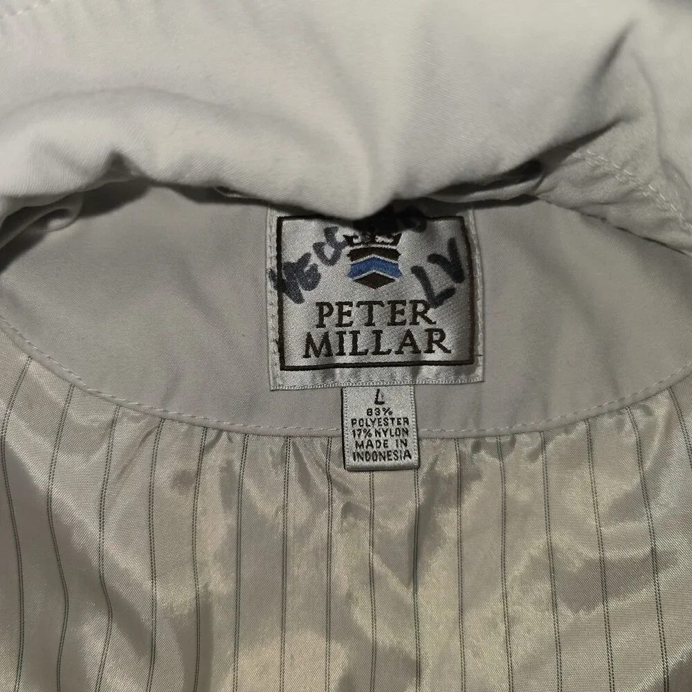 Peter Millar Men's Harrington Bomber Jacket Lightweight Golf Large Black